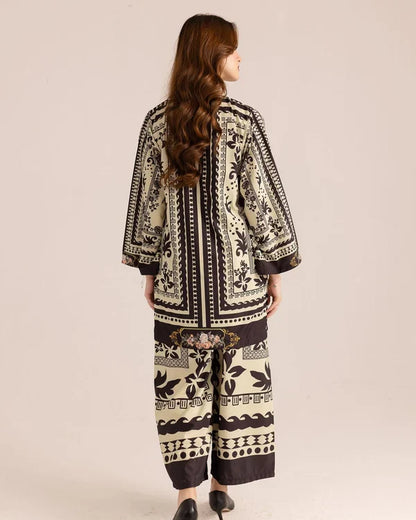 Wrinkle Free & Flowy Unstitched 2 piece printed Co-Ord Outfit