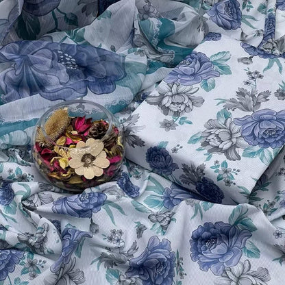 Cozy & Chic: Digital Print Karandi Unstitched 3-Piece Suit